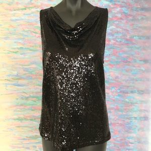 SOLD Black Sequin Top. Ralph Lauren